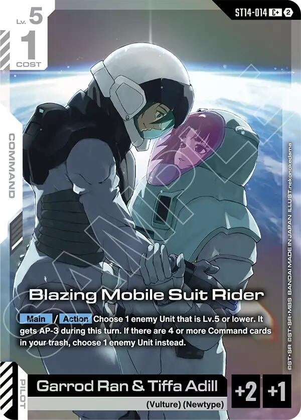 Image for Blazing Mobile Suit Rider (C+) [Starter Deck 14: Heavy Dominion] (ST14) - Gundam Card Game