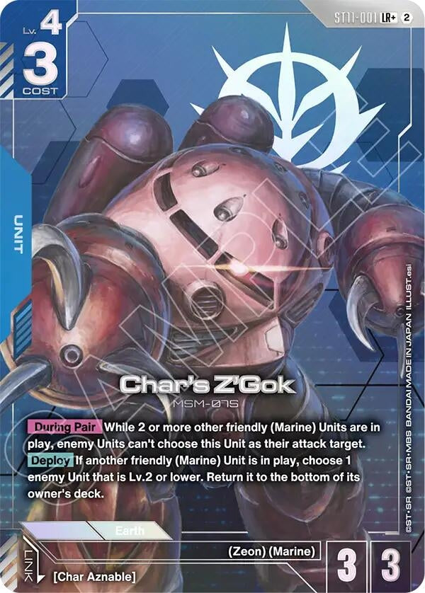 Image for Char's Z'Gok (LR+) [Starter Deck 11: Aquatic Assault] (ST11) - Gundam Card Game