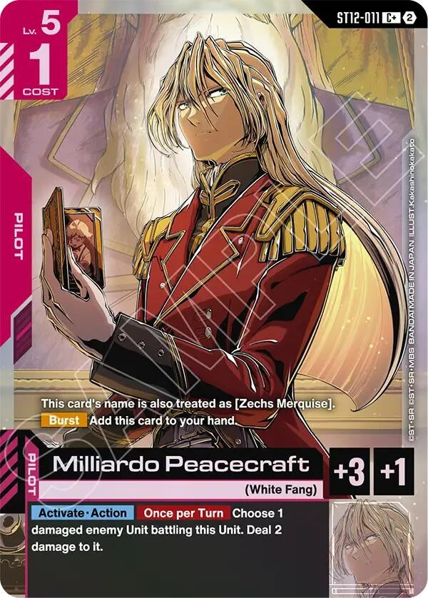 Image for Milliardo Peacecraft (C+) [Starter Deck 12: Raging Onslaught] (ST12) - Gundam Card Game