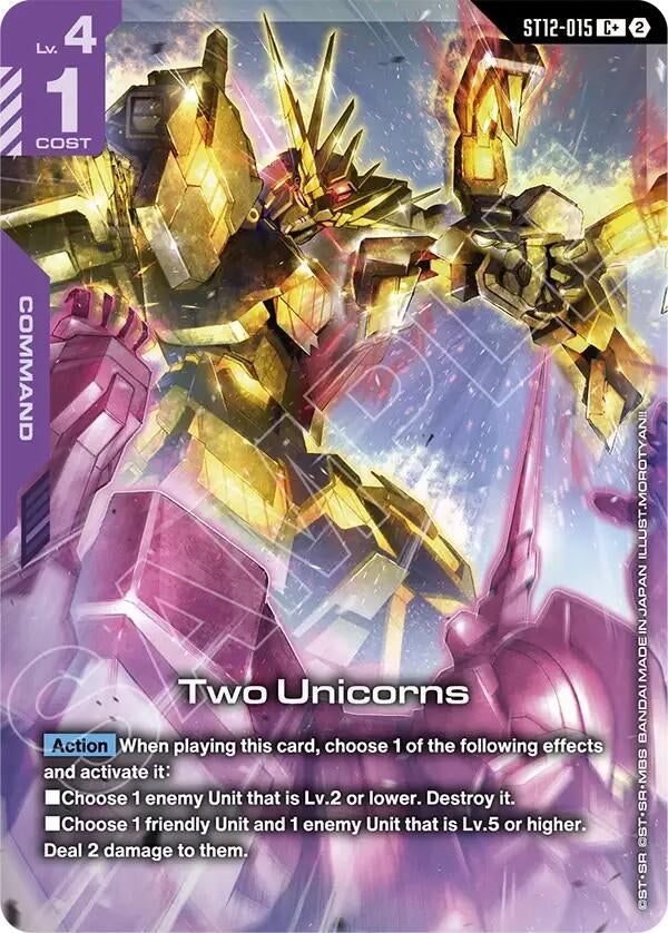 Image for Two Unicorns (C+) [Starter Deck 12: Raging Onslaught] (ST12) - Gundam Card Game