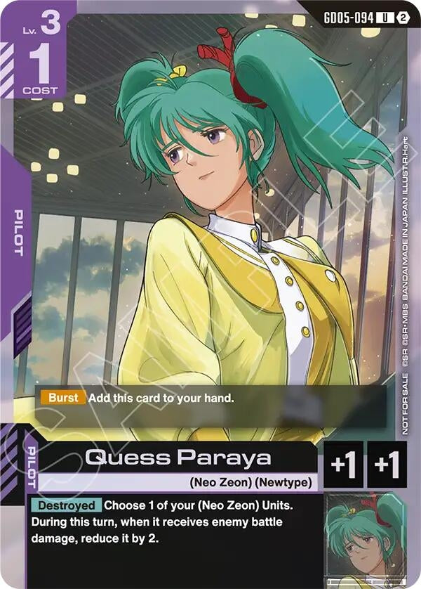 Image for Quess Paraya (Store Tournament Participation Pack 06) [Gundam Promotional Cards] (GCG-PR) - Gundam Card Game