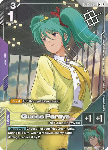 Image for Quess Paraya (Store Tournament Winner Pack 06) [Gundam Promotional Cards] (GCG-PR) - Gundam Card Game