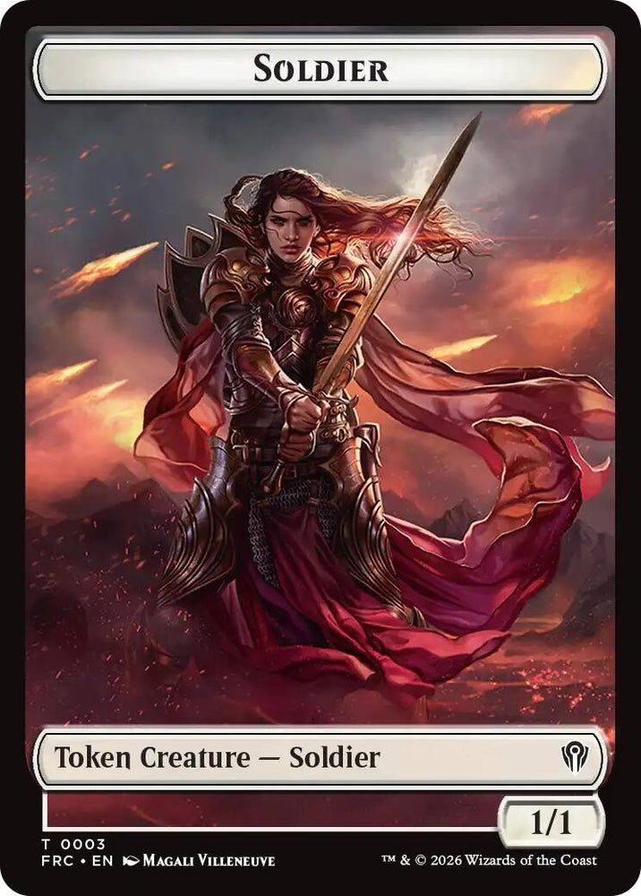 Image for Soldier // Shark Double-Sided Token [Commander: Reality Fracture] (FRC) - Magic: The Gathering