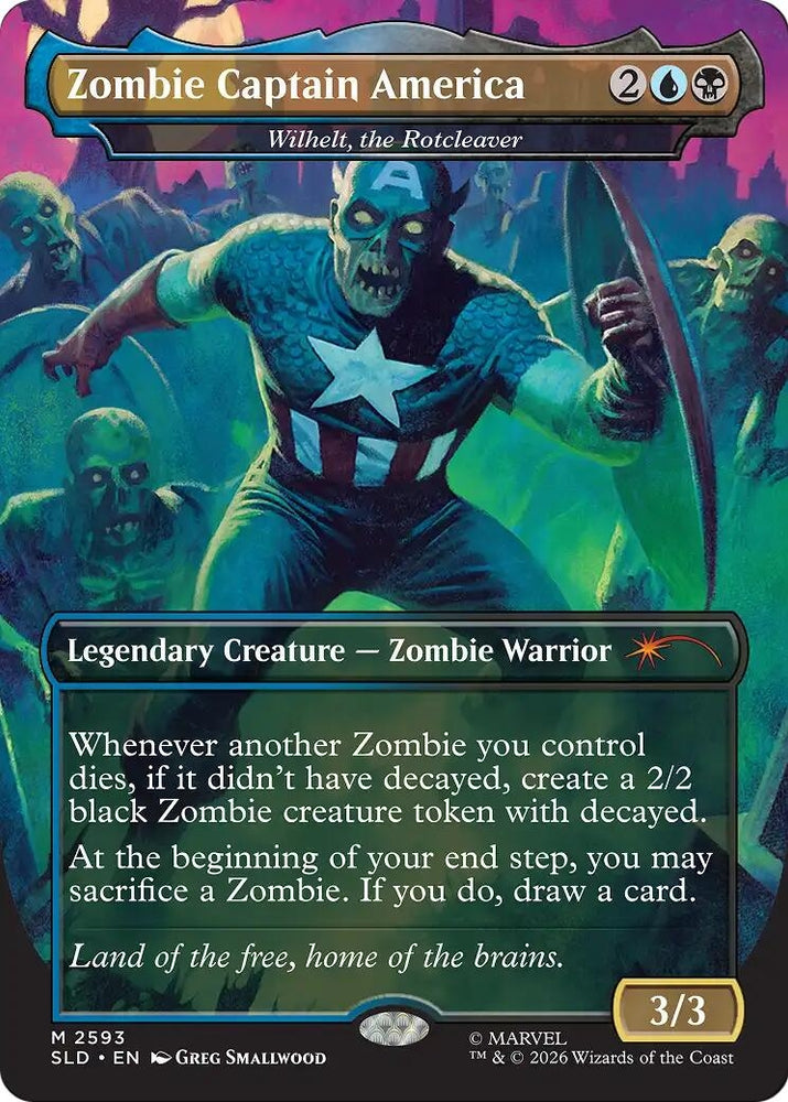 Image for Zombie Captain America - Wilhelt, the Rotcleaver [Secret Lair Drop Series] (SLD) - Magic: The Gathering