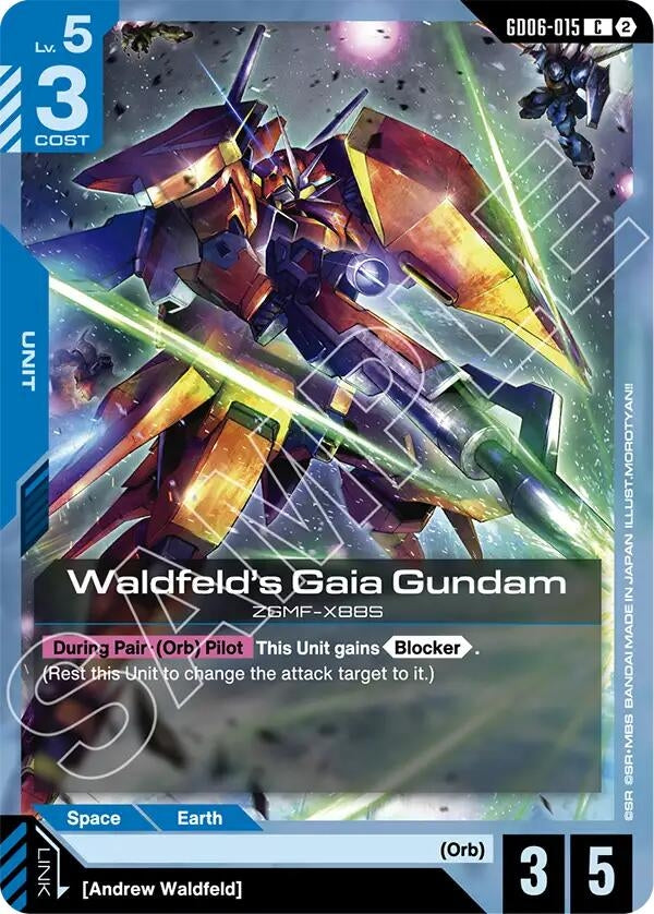 Image for Waldfeld's Gaia Gundam [Stardust Trails] (GD06) - Gundam Card Game
