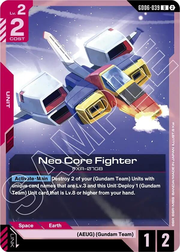 Image for Neo Core Fighter [Stardust Trails] (GD06) - Gundam Card Game