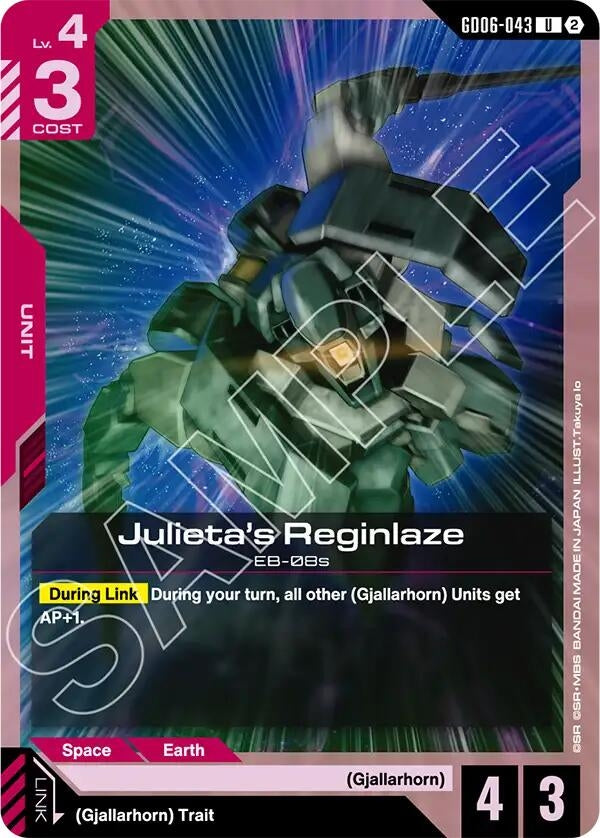 Image for Julieta's Reginlaze [Stardust Trails] (GD06) - Gundam Card Game