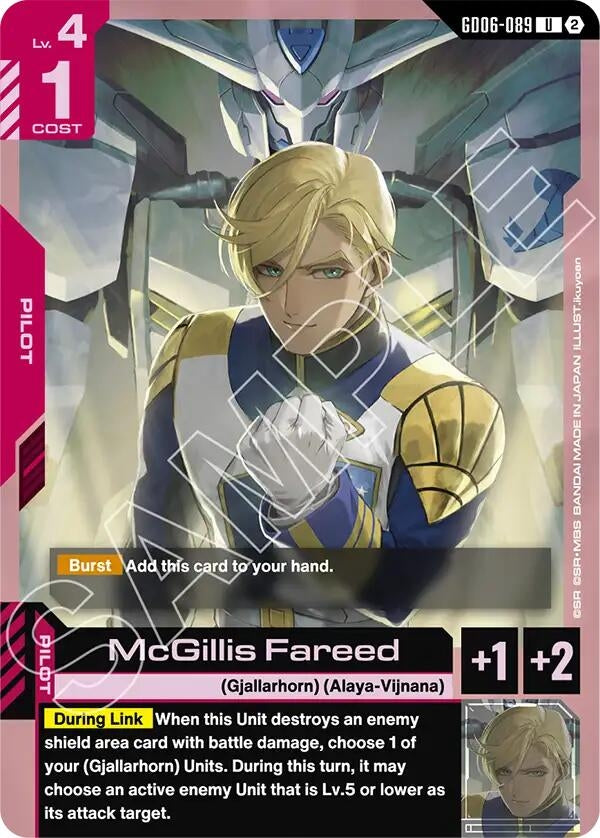 Image for McGillis Fareed [Stardust Trails] (GD06) - Gundam Card Game