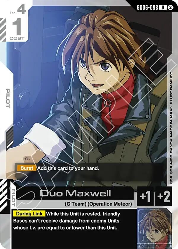 Image for Duo Maxwell [Stardust Trails] (GD06) - Gundam Card Game