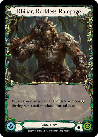 Rhinar, Reckless Rampage [HER001-P] (Promo) 1st Edition Cold Foil
