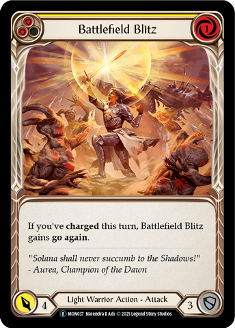 Battlefield Blitz (Yellow) [U-MON037-RF] (Monarch Unlimited)  Unlimited Rainbow Foil