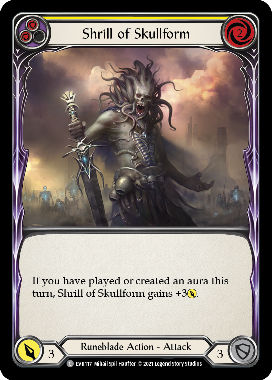 Shrill of Skullform (Yellow) [EVR117] (Everfest) Rainbow Foil