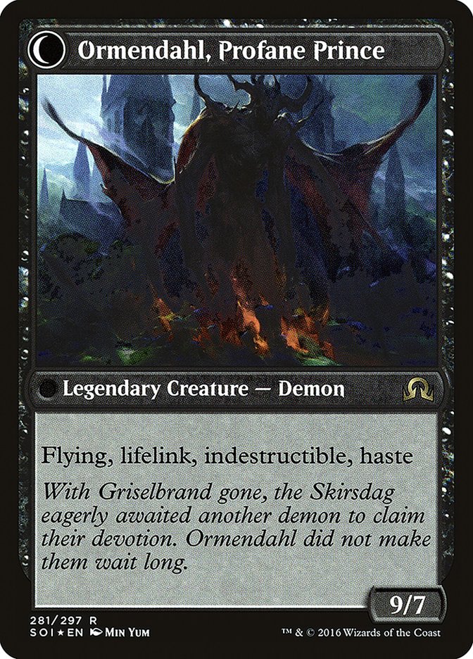 Westvale Abbey // Ormendahl, Profane Prince (Prerelease) [Shadows over Innistrad Prerelease Promos]