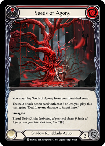 Seeds of Agony (Red) [MON183-RF] (Monarch) 1st Edition Rainbow Foil