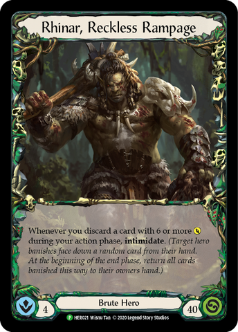 Rhinar, Reckless Rampage [HER021] (Promo) 1st Edition Rainbow Foil