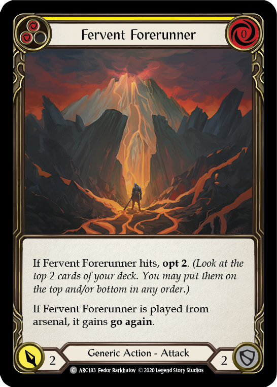 Fervent Forerunner (Yellow) [U-ARC183] (Arcane Rising Unlimited)  Unlimited Rainbow Foil