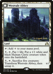 Westvale Abbey // Ormendahl, Profane Prince (Prerelease) [Shadows over Innistrad Prerelease Promos]
