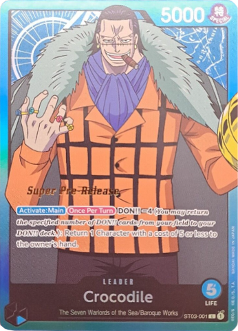 Crocodile (001) (ST03-001) [Super Pre-Release Starter Deck: The Seven Warlords of the Sea]