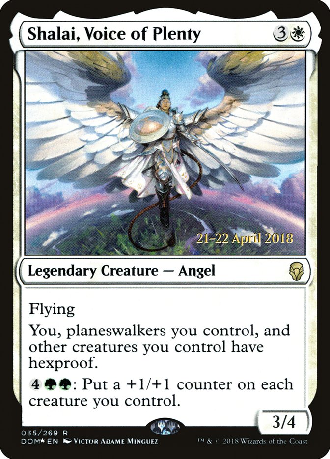 Shalai, Voice of Plenty  (Prerelease) [Dominaria Prerelease Promos]