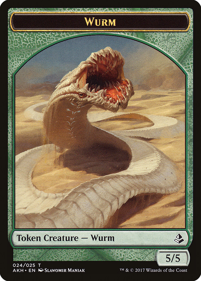 Unwavering Initiate // Wurm Token [Amonkhet Tokens]
