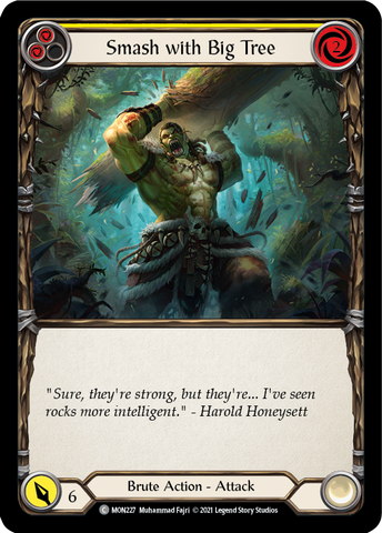 Smash with Big Tree (Yellow) [MON227-RF] (Monarch) 1st Edition Rainbow Foil