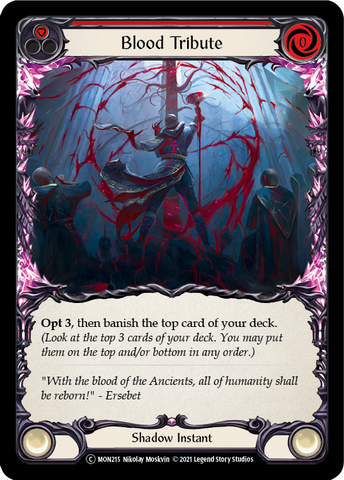 Blood Tribute (Red) [U-MON215-RF] (Monarch Unlimited) Unlimited Rainbow Foil