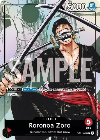 Roronoa Zoro (Alternate Art) (OP01-001) [One Piece Promotion Cards]