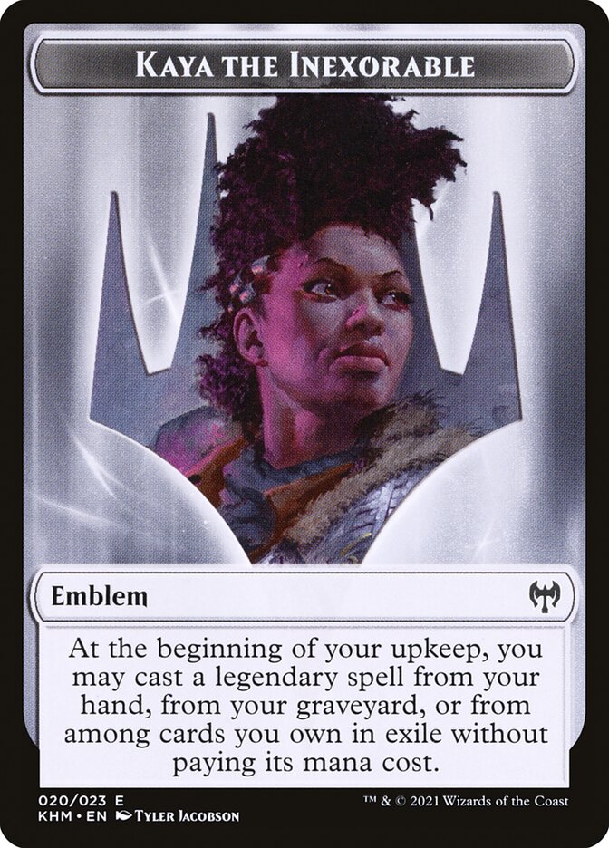 Human Warrior // Emblem - Kaya, the Inexorable Double-sided Token [Kaldheim Tokens]