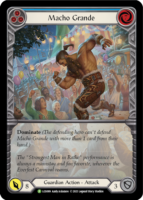 Macho Grande (Blue) [LGS089] (Promo) Rainbow Foil