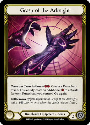 Grasp of the Arknight [FAB010-P] (Promo) 1st Edition Cold Foil - Golden