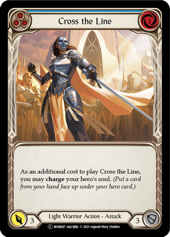 Cross the Line (Blue) [U-MON047-RF] (Monarch Unlimited)  Unlimited Rainbow Foil