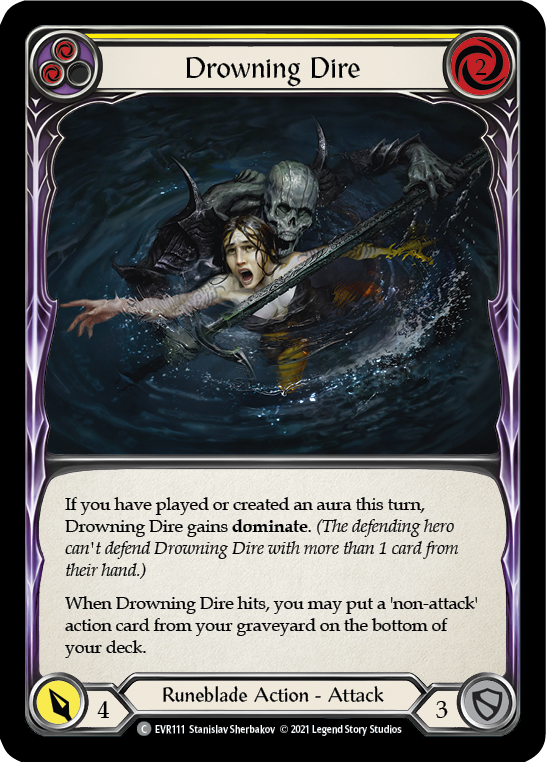 Drowning Dire (Yellow) [EVR111] (Everfest) Rainbow Foil
