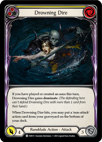 Drowning Dire (Yellow) [EVR111] (Everfest) Rainbow Foil