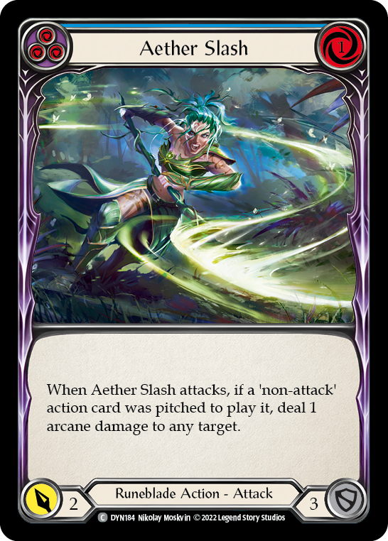 Aether Slash (Blue) [DYN184] (Dynasty) Rainbow Foil