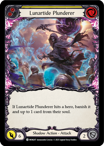 Lunartide Plunderer (Yellow) [MON207-RF] (Monarch) 1st Edition Rainbow Foil