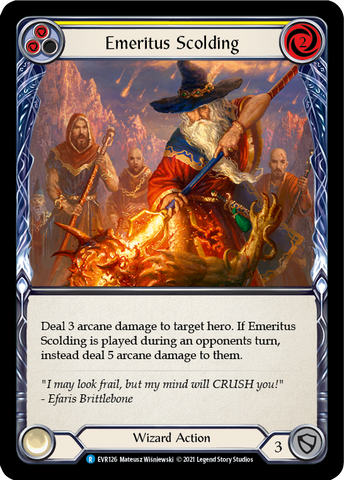 Emeritus Scolding (Yellow) [EVR126] (Everfest) Rainbow Foil