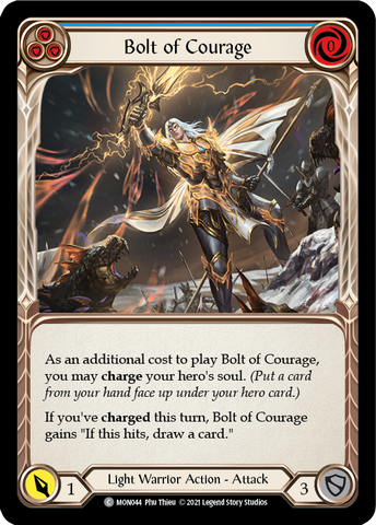 Bolt of Courage (Blue) [MON044-RF] (Monarch) 1st Edition Rainbow Foil