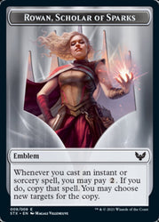 Elemental // Emblem - Rowan, Scholar of Sparks Token [Strixhaven: School of Mages Tokens]