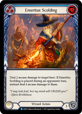 Emeritus Scolding (Blue) [EVR127] (Everfest) Rainbow Foil