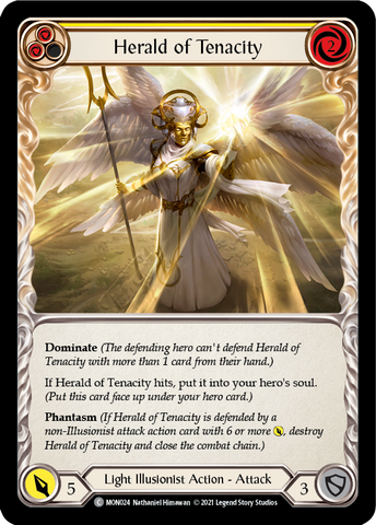 Herald of Tenacity (Yellow) [MON024] (Monarch) 1st Edition Normal