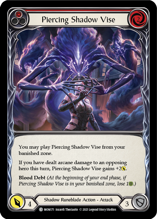 Piercing Shadow Vise (Red) [MON171-RF] (Monarch) 1st Edition Rainbow Foil