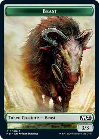 Human // Beast Double-sided Token (Challenger 2021) [Unique and Miscellaneous Promos]