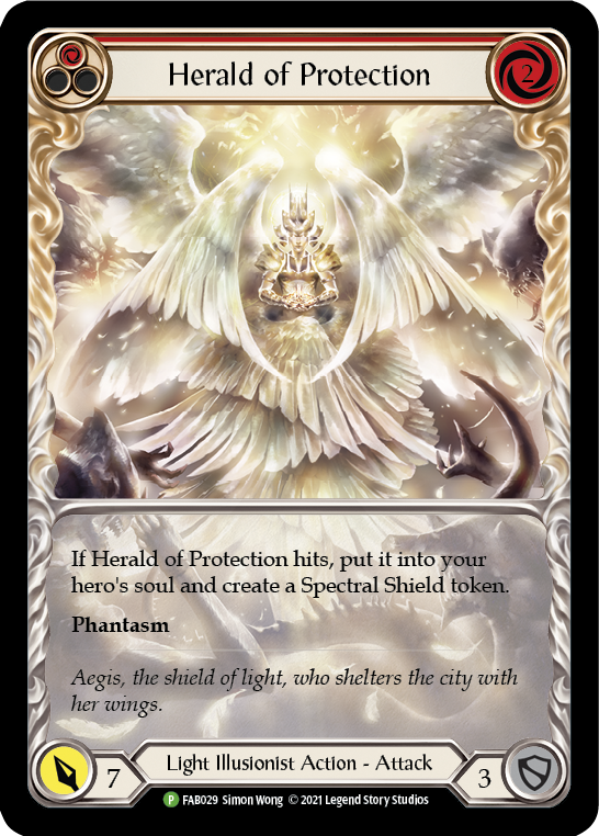 Herald of Protection (Red Extended Art) [FAB029] (Promo) Rainbow Foil
