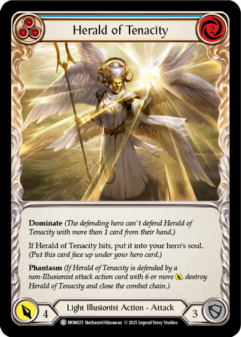 Herald of Tenacity (Blue) [MON025] (Monarch) 1st Edition Normal