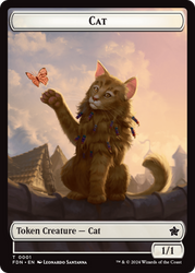 Elf Warrior // Cat (001) Doubled-Sided Token [Foundations Tokens]