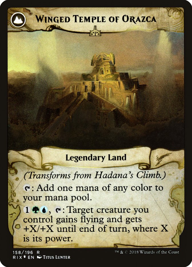 Hadana's Climb // Winged Temple of Orazca (Prerelease) [Rivals of Ixalan Prerelease Promos]