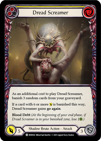 Dread Screamer (Yellow) [MON142-RF] (Monarch) 1st Edition Rainbow Foil