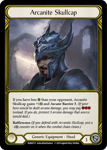 Arcanite Skullcap [FAB007-P] (Promo) 1st Edition Cold Foil - Golden