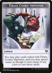 Human Warrior // Emblem - Tibalt, Cosmic Impostor Double-sided Token [Kaldheim Tokens]