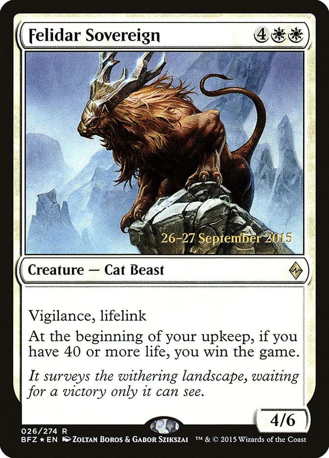 Felidar Sovereign  [Battle for Zendikar Prerelease Promos]